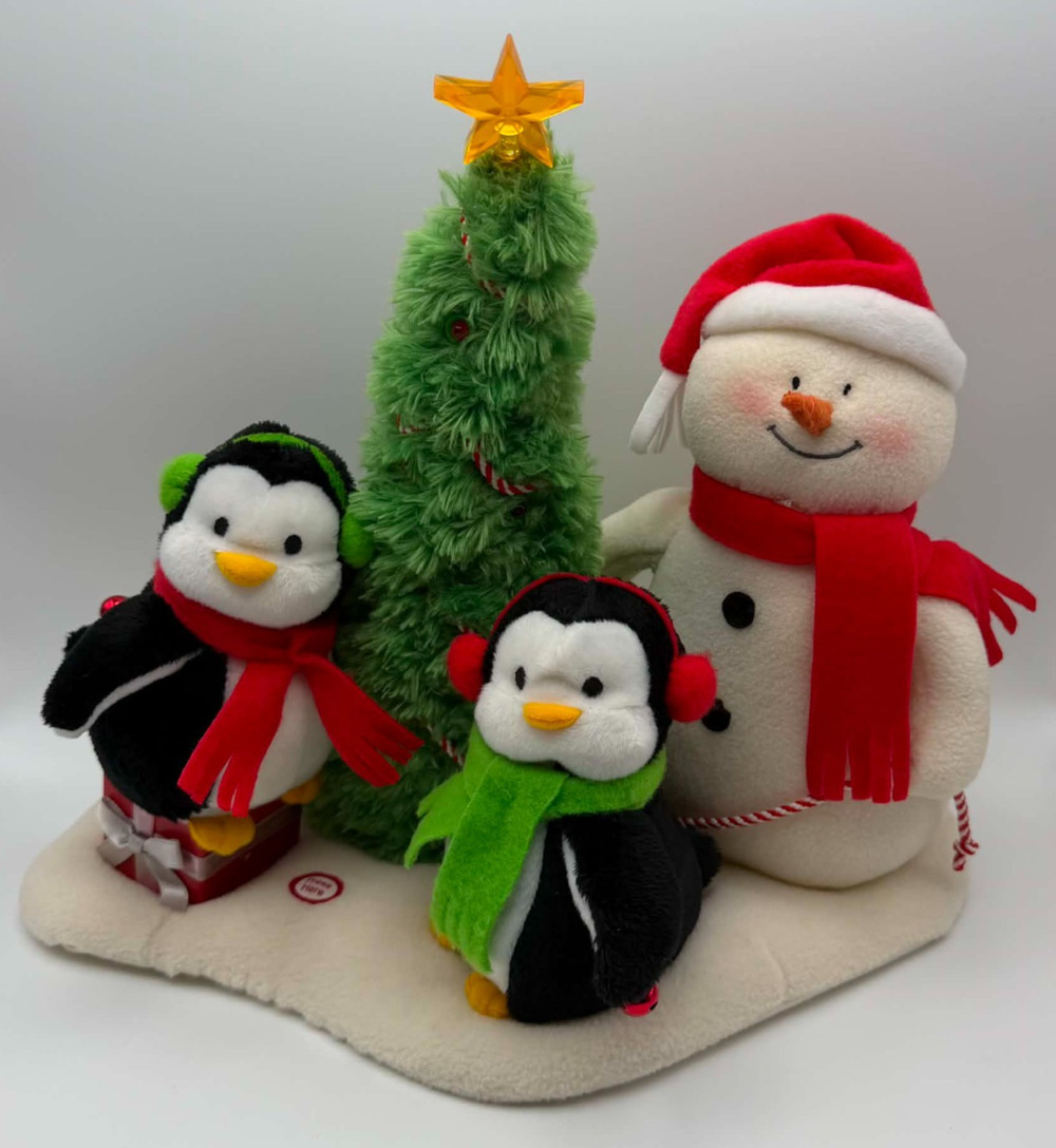 Hallmark 2006 Very Merry Trio Jingle Pals Plush Singing Snowman and Penguins